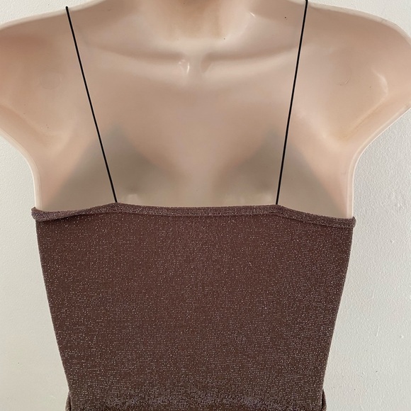 Free People Chocolate Brown shimmer  Knit Top - Picture 3 of 6